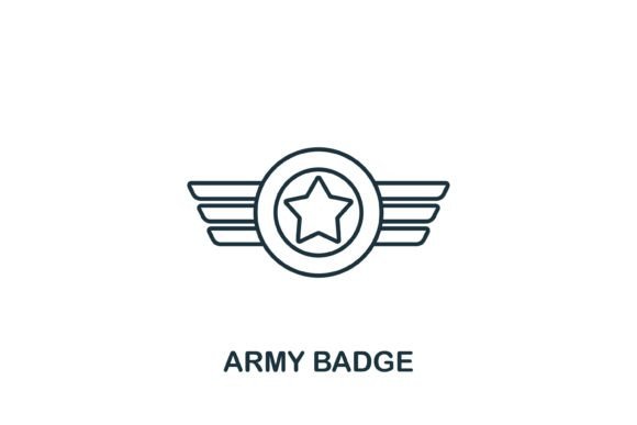 Army Badge Icon Graphics for Modern Design Projects