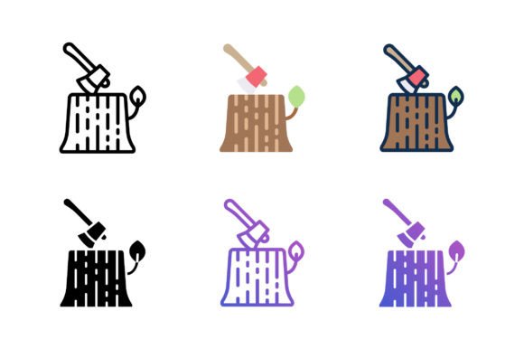 Axe Log Icon Graphics and Icons Review