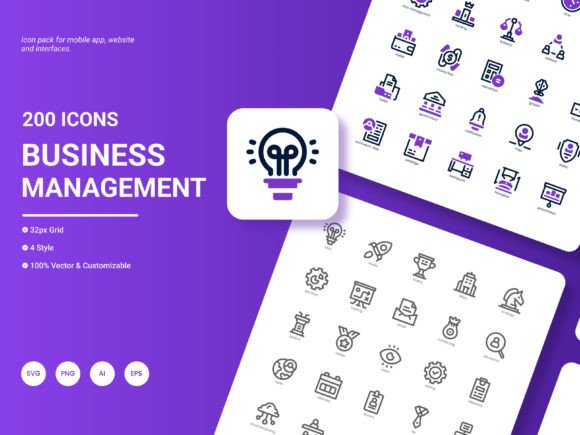 Business Management Icon Pack: Modern Graphics and Icons for Editorial Use