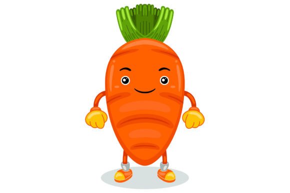 Cute Carrot Mascot Character Vector for Graphics and Illustrations