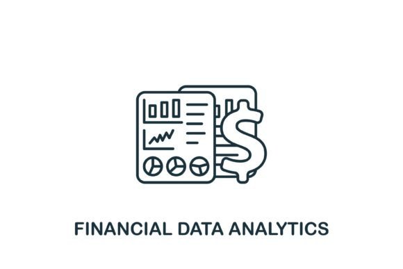 Financial Data Analytics Icon Graphics and Icons Review