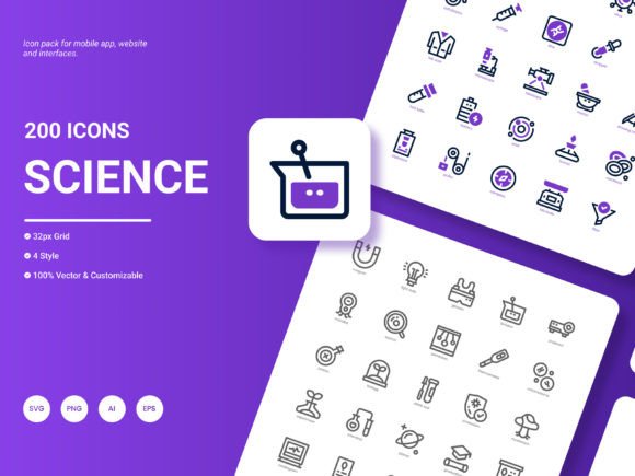 Science Icon Pack: Modern Graphics and Icons for Editorial Use