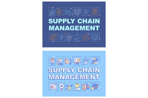 Supply Chain Management Word Banner Set: Graphics for Graphic Templates