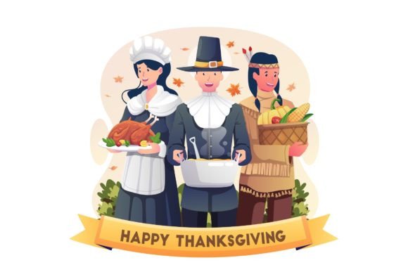 Thanksgiving Celebration Illustration: A Graphics Review for Sellers